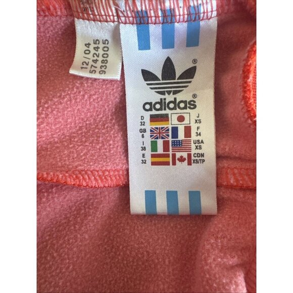 Vintage Orange Adidas Track Jacket Full ZipLong Sleeve 3 stripe trefoil Size XS - Picture 5 of 5